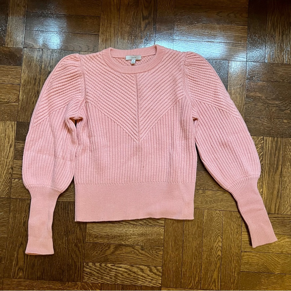 Pink Puff Sleeve Sweater